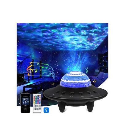 Trend Srore Starry Galaxy Projektör Hoparlör Bluetooth Ufo Gece Lambası