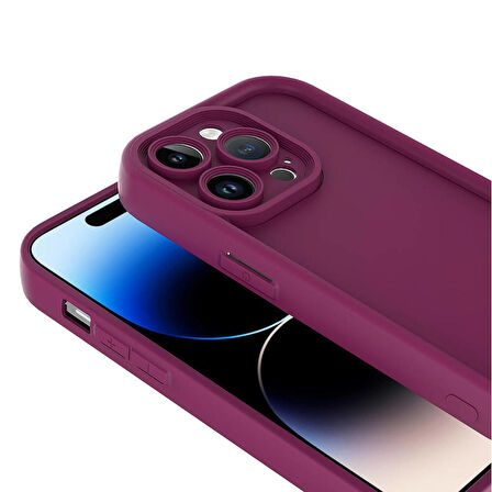 Apple iPhone 14 Pro ile Uyumlu Kılıf Kamera Korumalı Yüksek Kenarlı Kapak