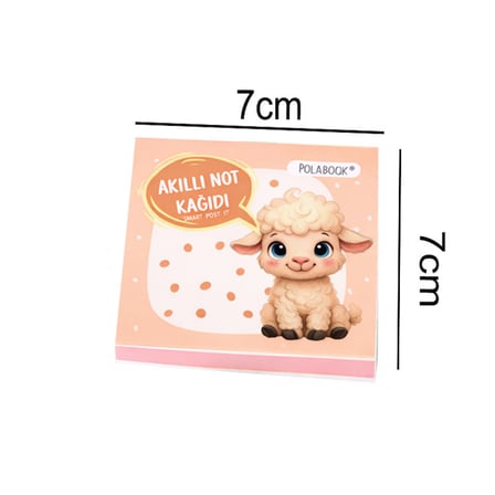 hayvanlı mini akıllı not kağıdı 50 yaprak yapışkansız post-it 4'lü