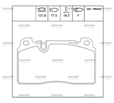 FREN BALATA Q5 2008 / MACAN 2014 / A6 2014-2018 / A7 2014-2018 16.5MM ÖN 8R0698151C