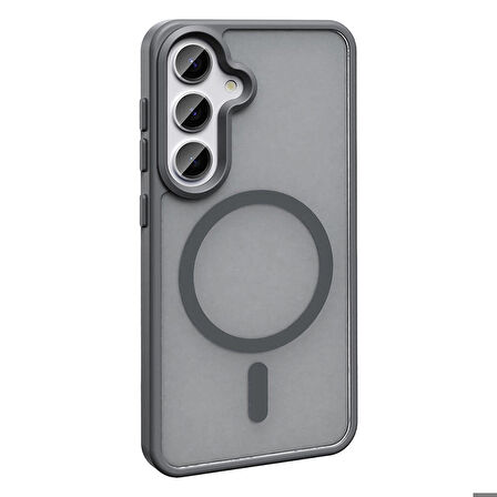 Samsung Galaxy S24 Plus ile Uyumlu Kılıf Magsafe Şarj Özellikli Mat Arka Yüzeyli Kapak