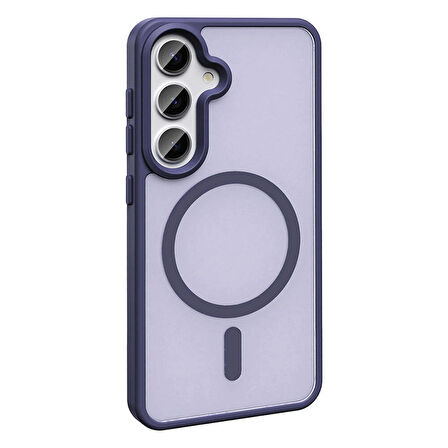 Samsung Galaxy S24 Plus ile Uyumlu Kılıf Magsafe Şarj Özellikli Mat Arka Yüzeyli Kapak