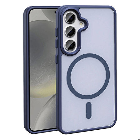 Samsung Galaxy S24 Plus ile Uyumlu Kılıf Magsafe Şarj Özellikli Mat Arka Yüzeyli Kapak