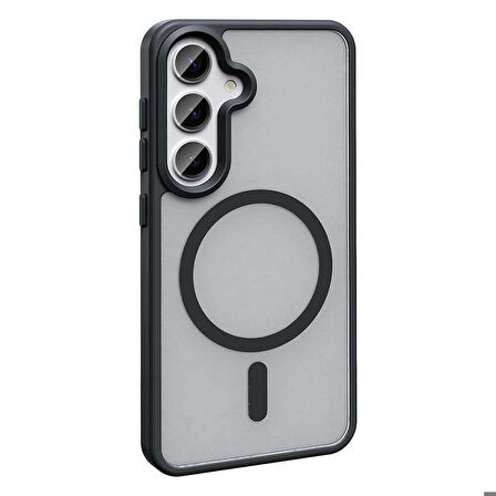 Samsung Galaxy S24 Plus ile Uyumlu Kılıf Magsafe Şarj Özellikli Mat Arka Yüzeyli Kapak