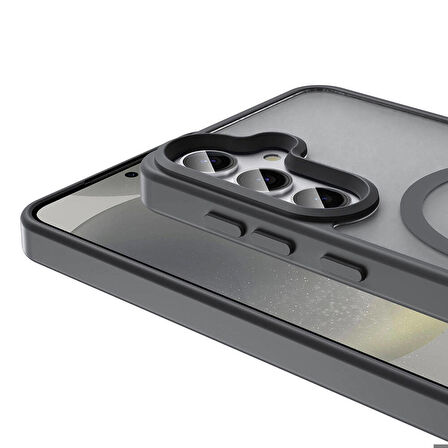 Samsung Galaxy S24 ile Uyumlu Kılıf Magsafe Şarj Özellikli Mat Arka Yüzeyli Kapak
