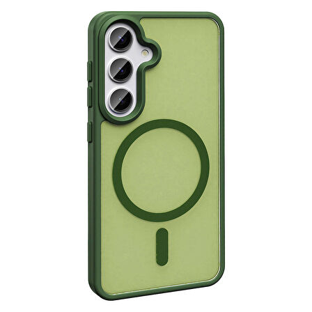 Samsung Galaxy S24 ile Uyumlu Kılıf Magsafe Şarj Özellikli Mat Arka Yüzeyli Kapak