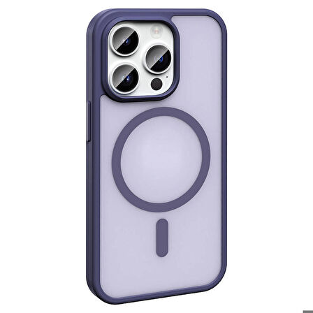 Apple iPhone 14 Pro Max ile Uyumlu Kılıf Magsafe Şarj Özellikli Mat Arka Yüzeyli Kapak