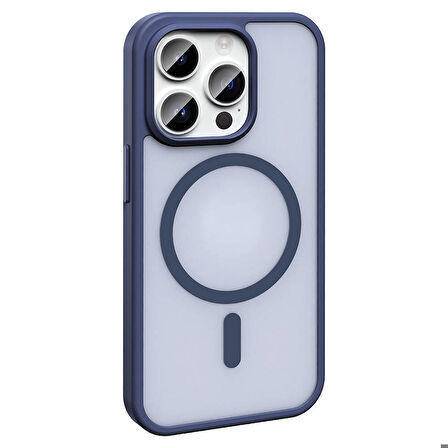 Apple iPhone 14 Pro ile Uyumlu Kılıf Magsafe Şarj Özellikli Mat Arka Yüzeyli Kapak