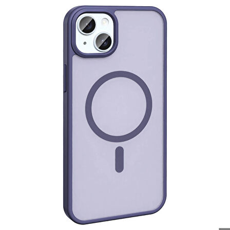 Apple iPhone 14 ile Uyumlu Kılıf Magsafe Şarj Özellikli Mat Arka Yüzeyli Kapak