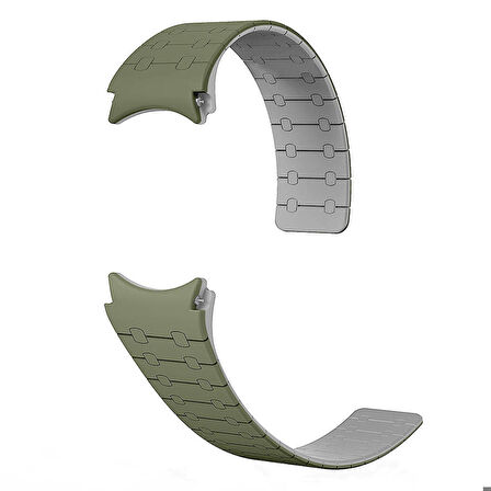 Samsung Galaxy Watch 6 44mm ile Uyumlu 20mm Çizgili Desenli Silikon Kordon