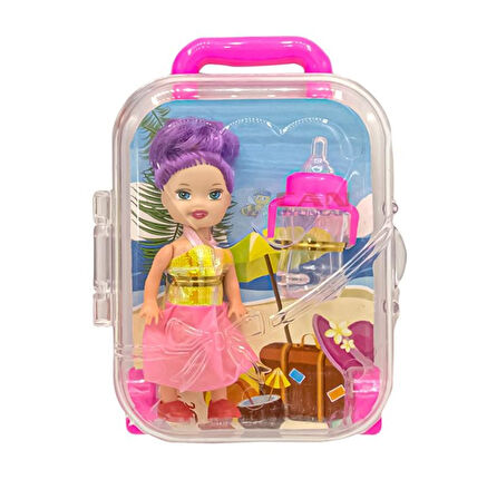 Anlily Biberonlu Bebek ve Bavulu - 02292