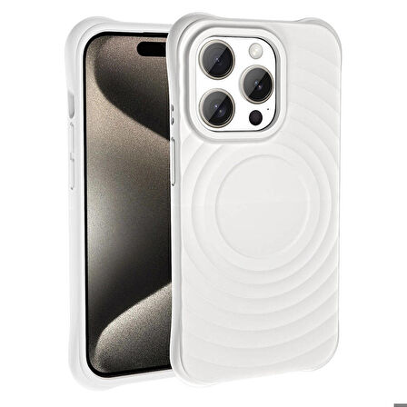 Apple iPhone 15 Pro ile Uyumlu Magsafe Şarj Özellikli Airbagli Mat Görünümlü Kapak