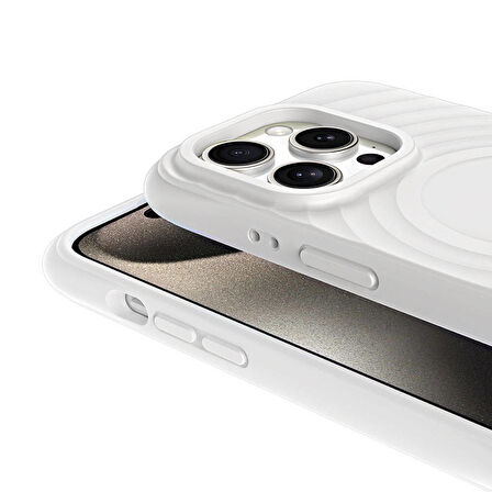 Apple iPhone 15 Pro ile Uyumlu Magsafe Şarj Özellikli Airbagli Mat Görünümlü Kapak