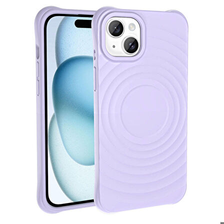 Apple iPhone 15 Plus ile Uyumlu Magsafe Şarj Özellikli Airbagli Mat Görünümlü Kapak