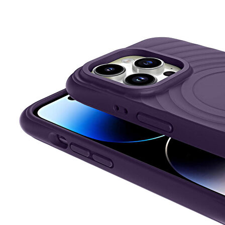 Apple iPhone 14 Pro Max ile Uyumlu Magsafe Şarj Özellikli Airbagli Mat Görünümlü Kapak