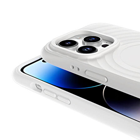 Apple iPhone 14 Pro ile Uyumlu Magsafe Şarj Özellikli Airbagli Mat Görünümlü Kapak