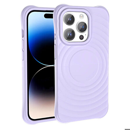 Apple iPhone 14 Pro ile Uyumlu Magsafe Şarj Özellikli Airbagli Mat Görünümlü Kapak