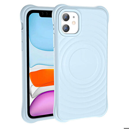 Apple iPhone 11 ile Uyumlu Magsafe Şarj Özellikli Airbagli Mat Görünümlü Kapak