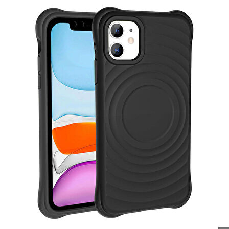 Apple iPhone 11 ile Uyumlu Magsafe Şarj Özellikli Airbagli Mat Görünümlü Kapak