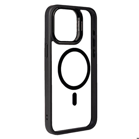 Apple iPhone 15 Pro Max ile Uyumlu Kılıf Magsafe Wireless Şarj Özellikli Standlı Kapak