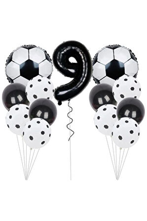 SİYAH BEYAZ FUTBOL TOP FOLYOLU BALON YAŞ SET