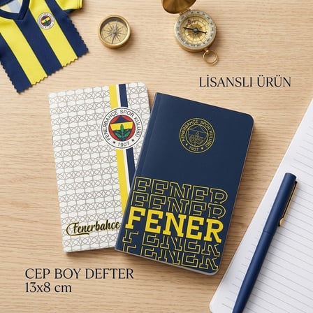 BakGelAl Fenerbahçe Lisanslı Cep Boy Defter 13x8 cm – Taraftar Desenli Mini Not Defteri 1 Adet