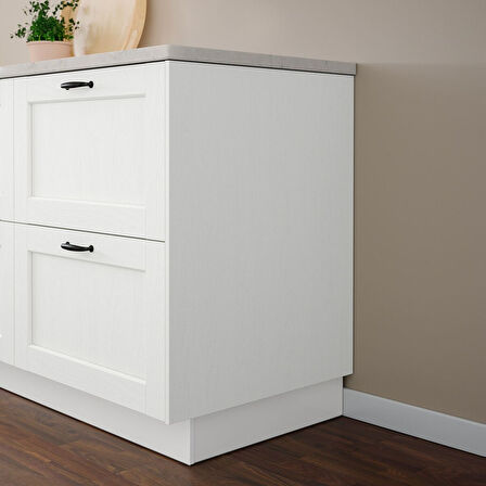 Kaplama paneli, beyaz-ahşap görünümlü, 39x83 cm