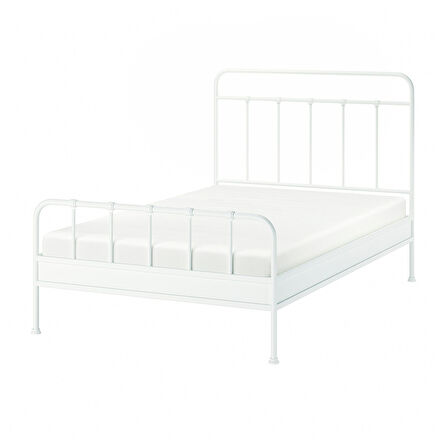 Çift kişilik karyola, beyaz, 140x200 cm