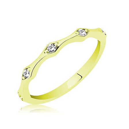 Gümüş Altın Beştaş Mekik Kadın Yüzük