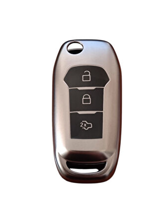Ford Focus 4 Anahtar Uyumlu Silikon Oto Anahtar Kumanda Kabı Kılıf Füme