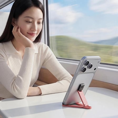BUFFER® Katlanabilir Mini Telefon Standı, Anahtarlık Özellikli Taşınabilir Masaüstü Plastik Cep Telefonu Tutucu