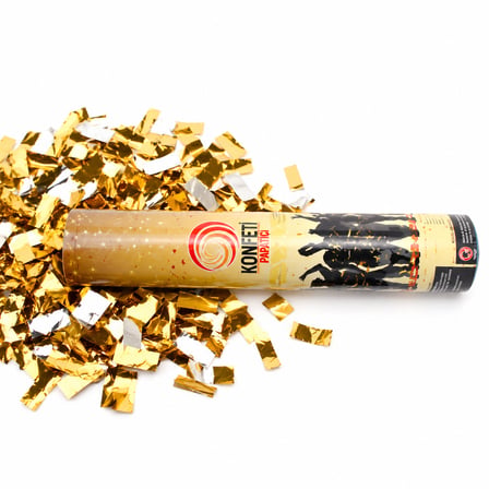 BakGelAl 2'li Altın Metalik Konfeti Patlatıcı 30 cm - Gold Parlak Düğün, Nişan, Doğum Günü Ve Yılbaşı Kutlama Konfetisi