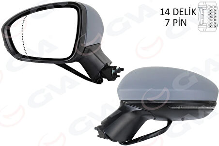 DIŞ DİKİZ AYNASI SOL ELEKTRİKLİ ISITMALI SİNYALLİ ASTARLI ASFERİK CLIO 5 2019 12H7P 963026687R 963737470R 963668339R