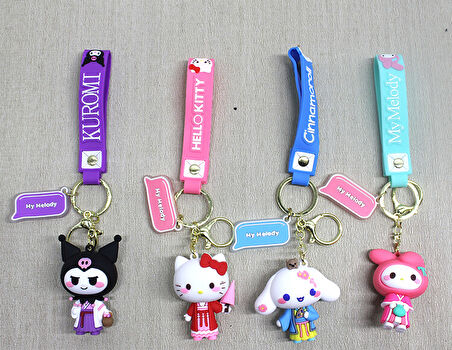 Silikon Kuromi, Hello Kitty, My Melody Anahtarlık 