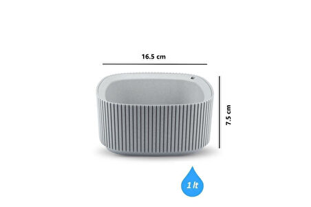 Omnipazar KRS-247 Pera Aranjman Kaktus Sukulent Saksı 1 Litre 3'lü Set