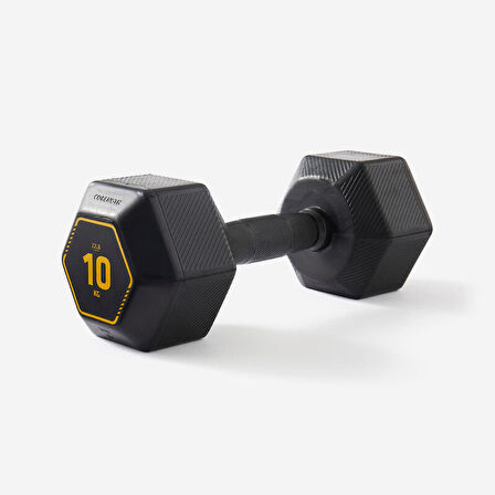 Altıgen Dambıl - 10 Kg - Siyah - Cross Training