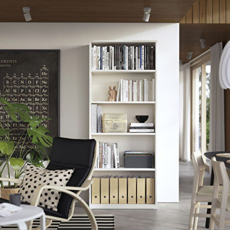 Kitaplık, kırık beyaz, 81x37x201 cm