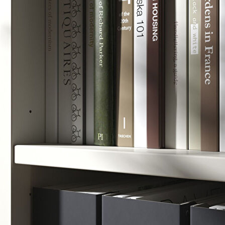 Kitaplık, kırık beyaz, 81x37x201 cm