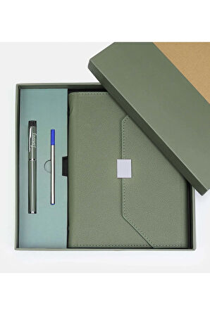 Yeşil Kutulu Defter Kalem Seti