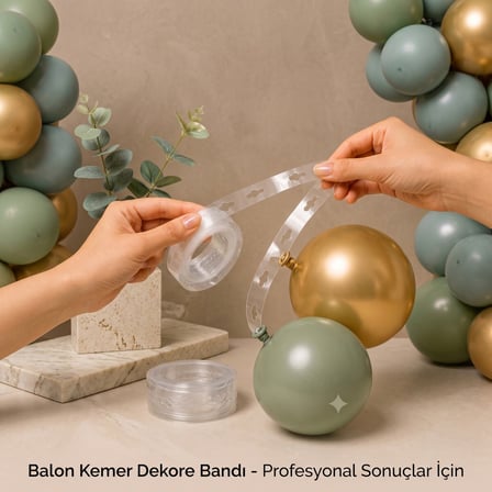 BakGelAl 5 Metre Plastik Balon Zinciri Aparatı 5li set- Şeffaf Balon Şeridi ve Balon Kemeri Hazırlama 