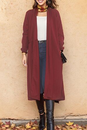 Beli Kemerli Kimono Bordo  