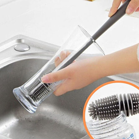 Sparkle Jar Silikon Uzun Saplı Kavanoz Yıkama Fırçası