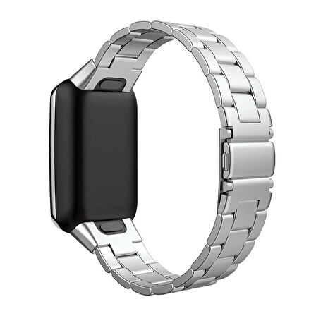 Xiaomi Mi Band 7 Pro ile Uyumlu Bakla İşlemeli Metal Kordon