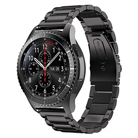 Samsung Galaxy Watch 42mm ile Uyumlu Bakla İşlemeli 20mm Metal Kordon