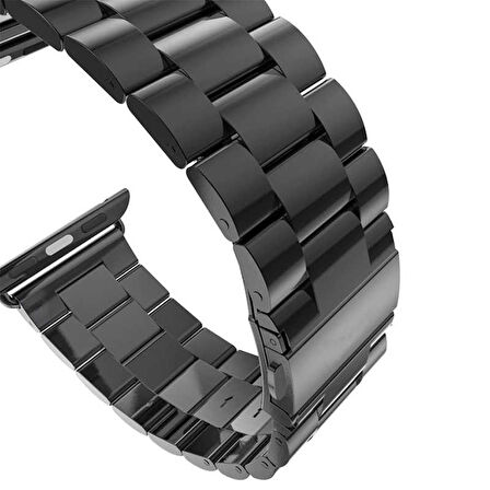 Apple Watch 1/2/3 42mm ile Uyumlu Bakla İşlemeli Metal Kordon
