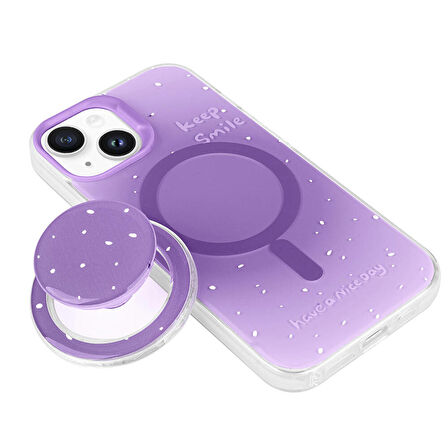 Apple iPhone 13 ile Uyumlu Kılıf Magsafe Şarj Özellikli Tak-Çıkar Pop Soketli Kapak
