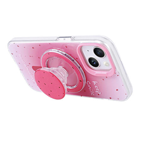 Apple iPhone 14 ile Uyumlu Kılıf Magsafe Şarj Özellikli Tak-Çıkar Pop Soketli Kapak