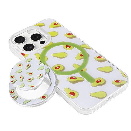 Apple iPhone 15 Pro Max ile Uyumlu Kılıf Magsafe Şarj Özellikli Tak-Çıkar Pop Soketli Kapak