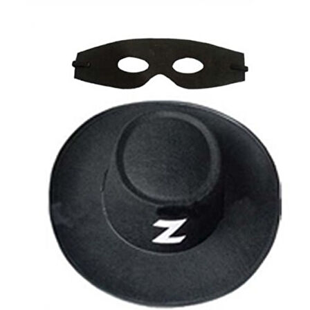 Zorro Şapka Maske Set Yetişkin