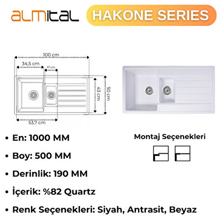 Granit Evye HAKONE Series White 100x50 (BEYAZ) 